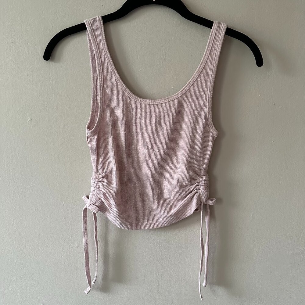 PacSun Ribbed Mauve Side Ruched Tank Top - Size Small